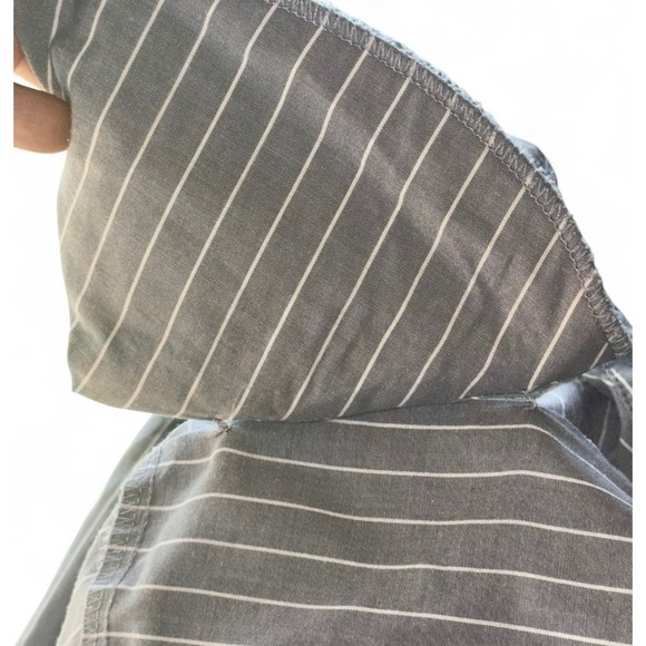 Karen Scott II Button Up Striped Fall Embroidered Pumpkin Scarecrow Shirt 1X - Picture 7 of 10